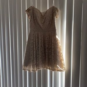Gold, lace, and sparkly homecoming dress